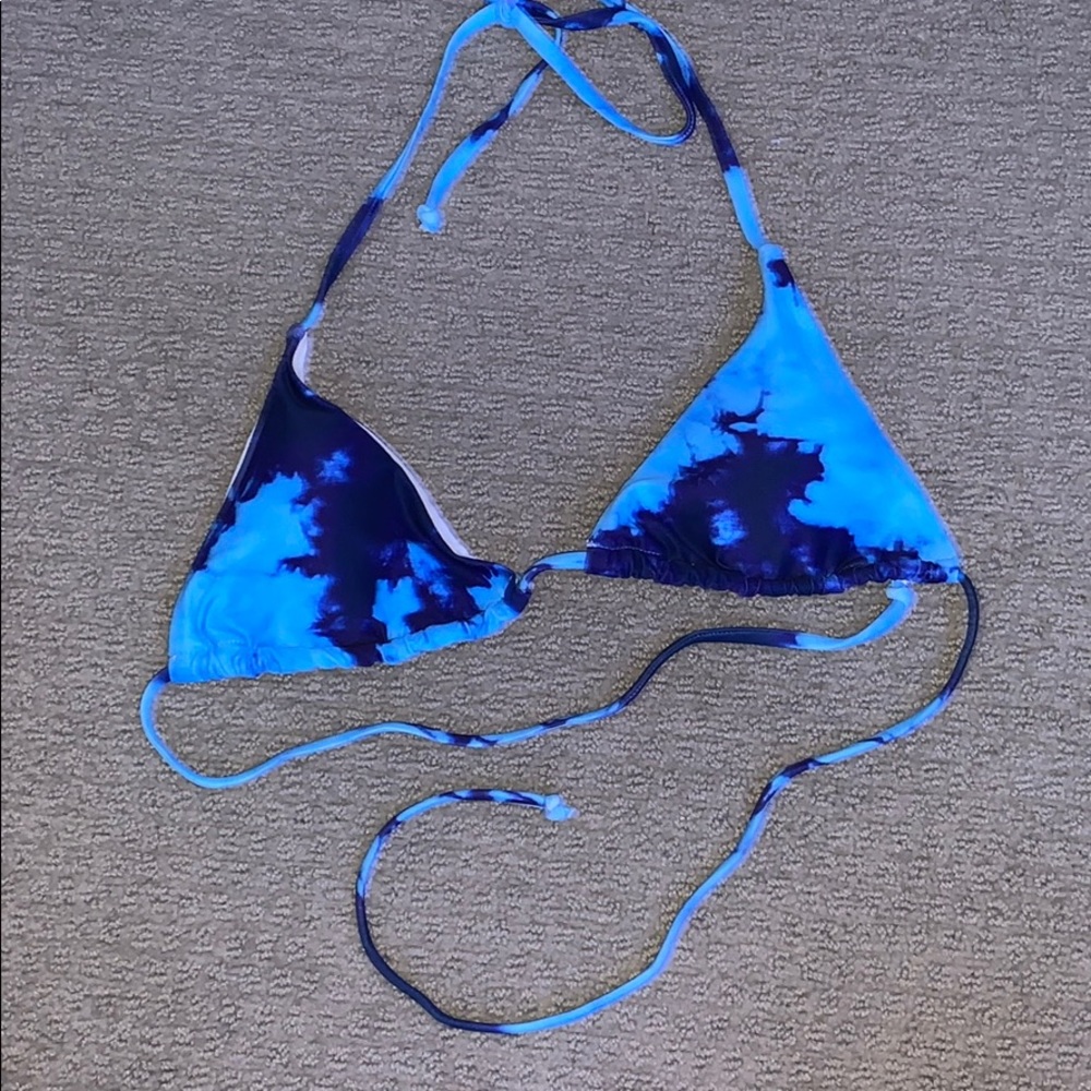 tie dye blue bikini top